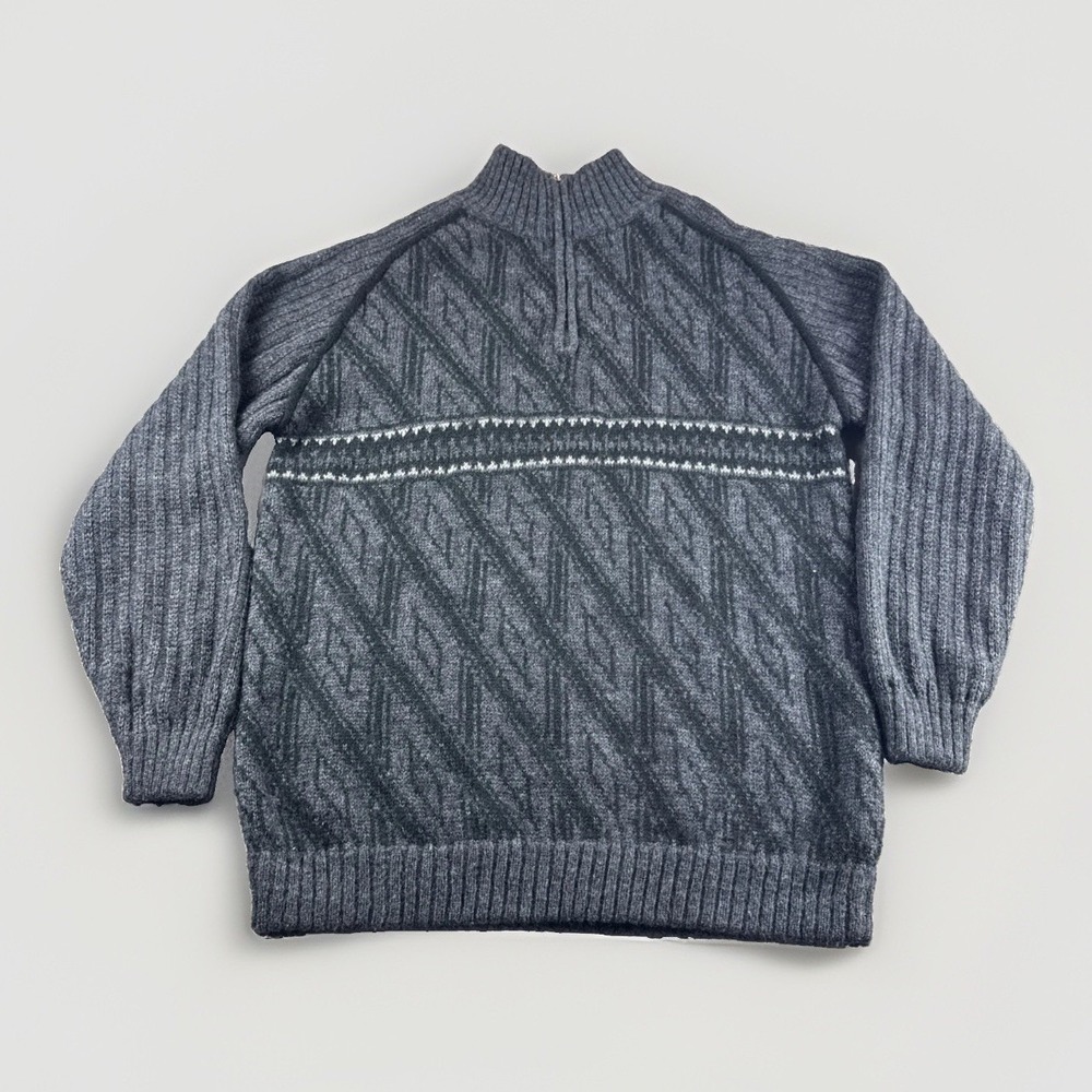 Alpaca Connection Pullover Wool Blend Sweater  Mens XL Gray Geometric Sweatshirt